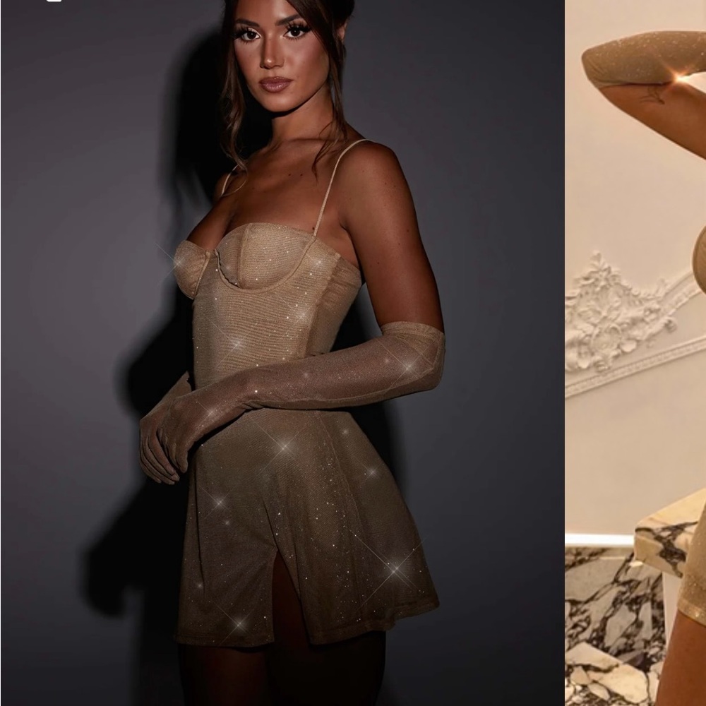 Babyboo Pixie glove gold sparkle